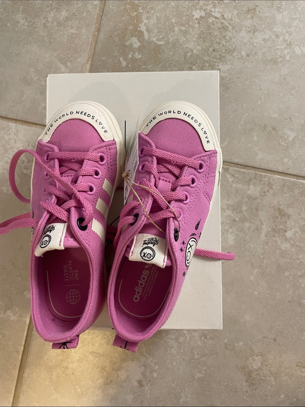 NWT adidas Kids Pink Canvas little kid size 11K